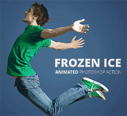 极品PS动作－极速冰化(GIF动画/含高清视频教程)：Frozen Ice Gif Animated Photoshop Ac